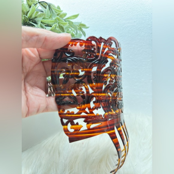 Vintage Tortoise Spanish Brown Mantilla Hair Comb - Picture 4 of 10